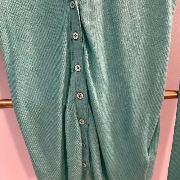 Christopher Fischer Green Silk Cashmere Lightweight Long Sleeves Cardigan Size L - Picture 3 of 7